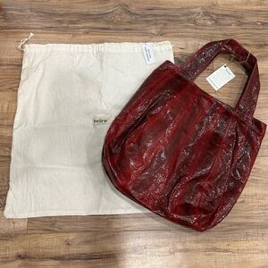 Gorgeous Brand New With Tags Beirn Jenna Watersnake Tote with Duster